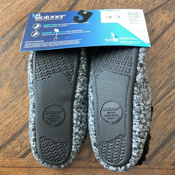 Isotoner memory foam slippers size SM 5/5.5 - Picture 5 of 5